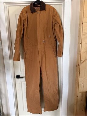 Berne Apparel Men's Heritage Duck Insulated Chore Coveralls Brown XLT Heavy Duty